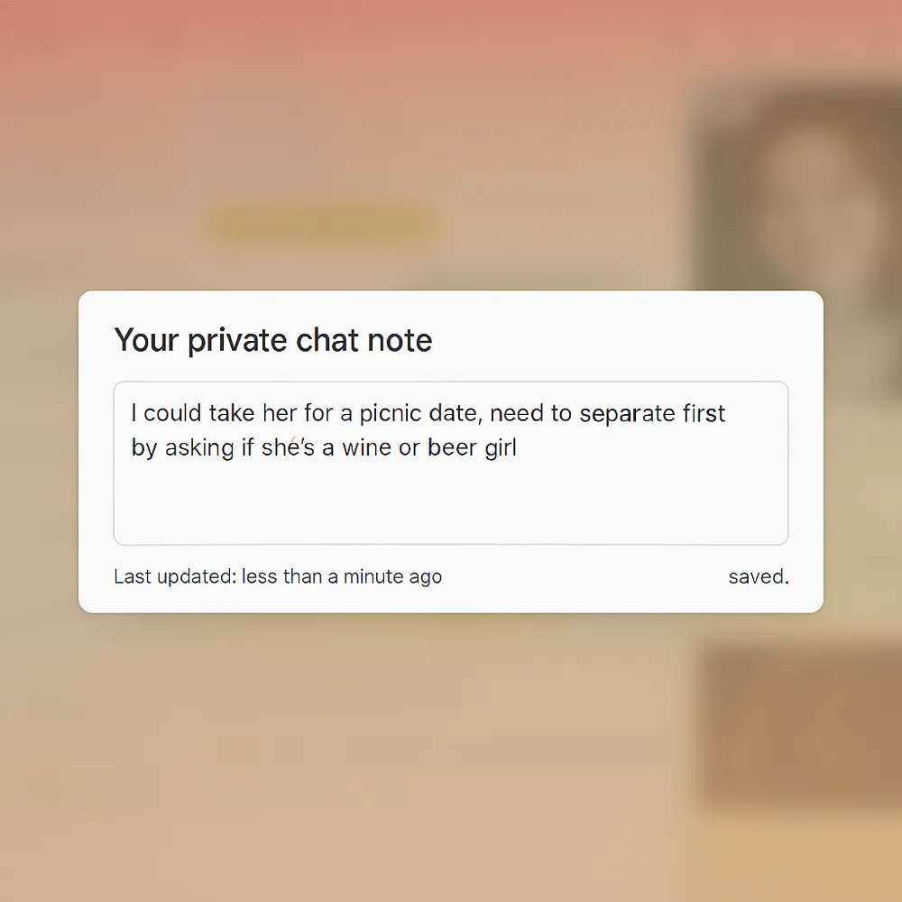 Chat Private Notes demo