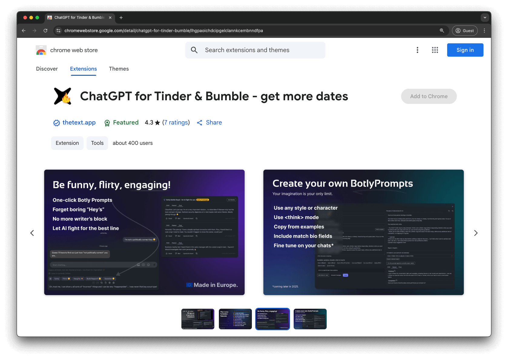 Chrome Web Store Screenshot